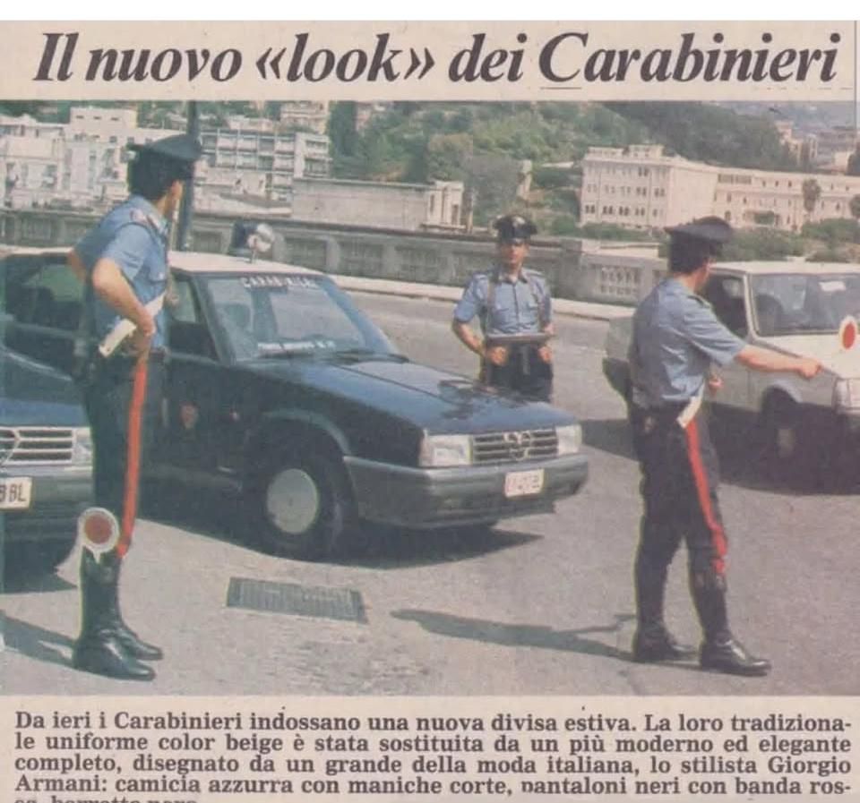 Il tocco di Giorgio Armani anche per l'uniforme dei Carabinieri